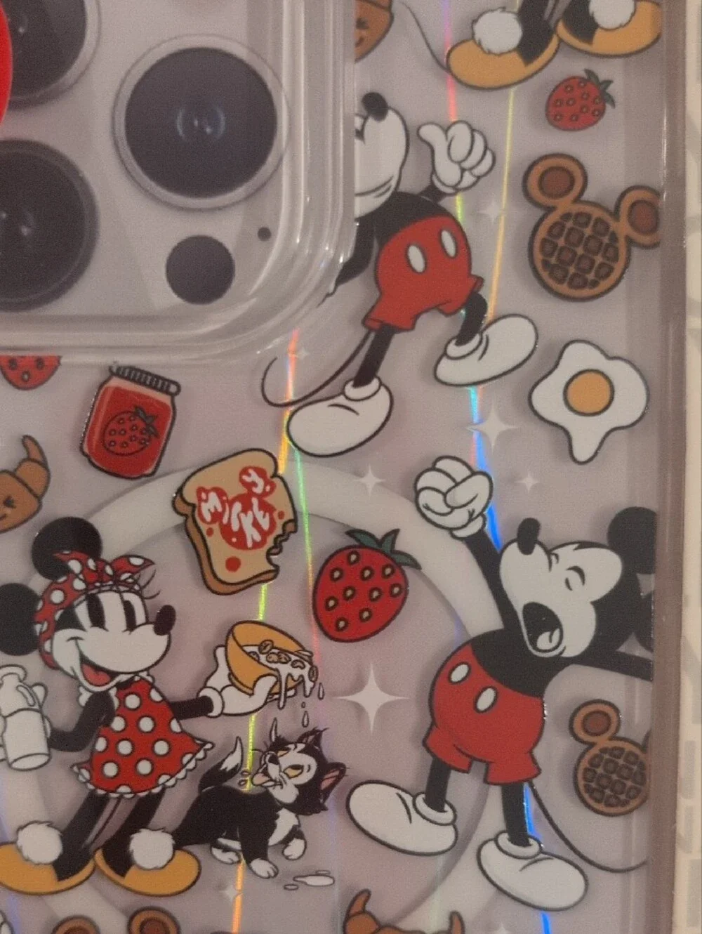 Disney Minnie & Mickey Clear Phone Case with Red, Black, Yellow Accents